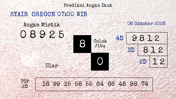 Prediksi Oregon 07:00 WIB